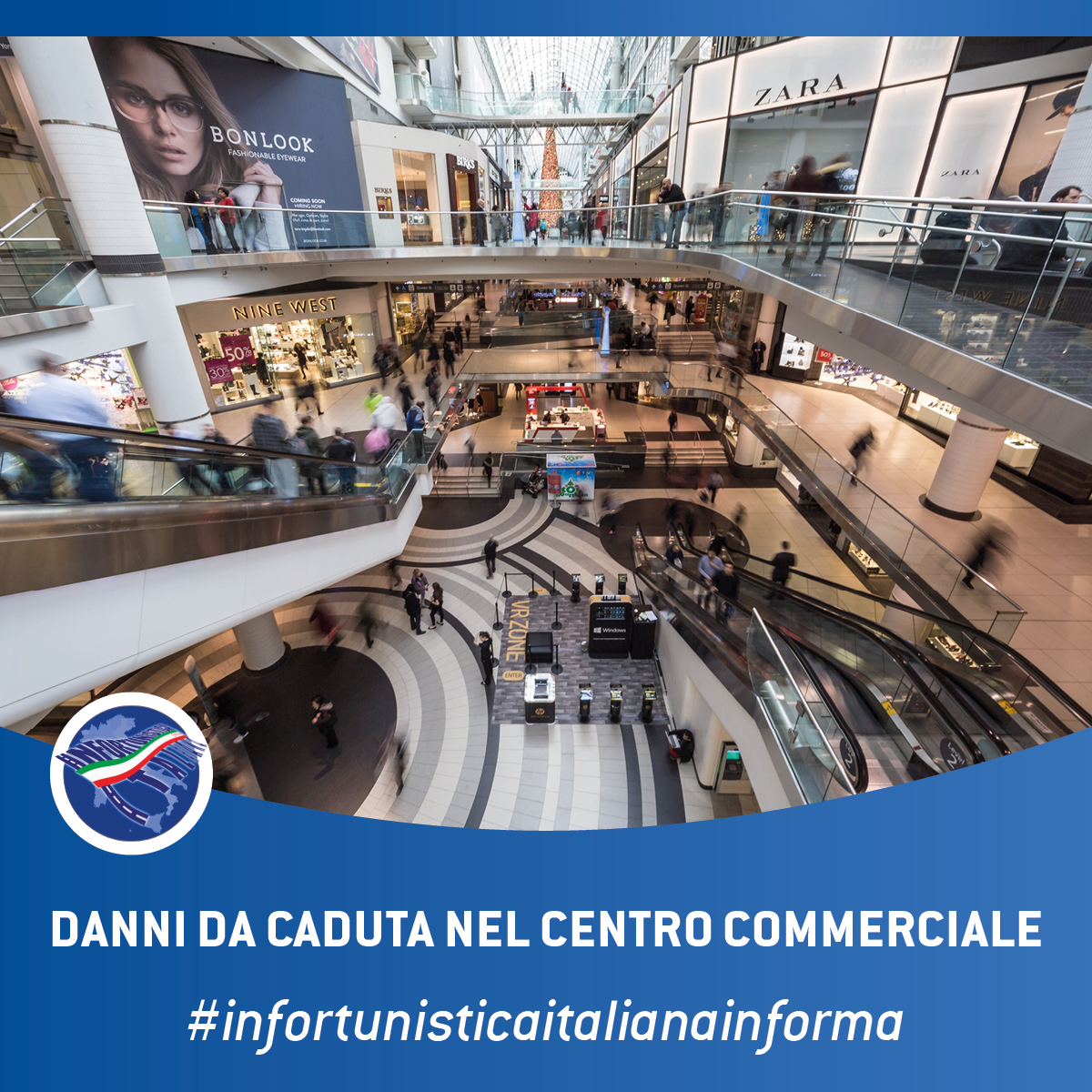 danni da caduta al centro commerciale